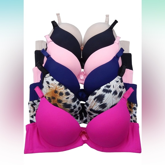 Other - 🆕 6 pcs Max Lift Power Wired Add 2 Cup Sizes T-Shirt Double Push Up Bra